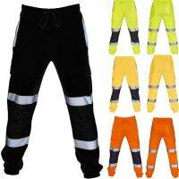 【CC】◕♝  Mens Reflective Multi-pocket Training Pants Trousers Cycling Windproof Fold Sweatpants Joggers