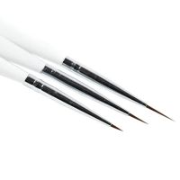 3Pcs Acrylic Nail Art Brush Liner Painting Drawing Pen Manicure Tool Set Kit Artist Brushes Tools