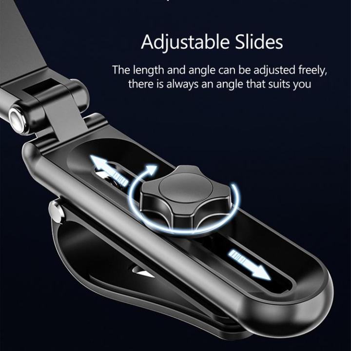 sun-visor-phone-holder-for-car-1080-degree-car-rotating-phone-bracket-multi-functional-rearview-mirror-mobile-phone-car-bracket-here
