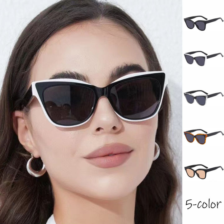 Sunglasses For Women Retro Cat Eye Aesthetic Shades Sun Glasses Outdoor ...