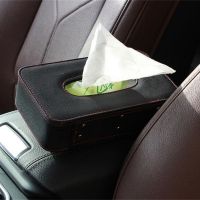 ○✾♟ Car Tissue Box Armrest Seat Back PU Leather Tissue Box Napkin Holder Tissue Holder Car Seat Box Auto Accessories