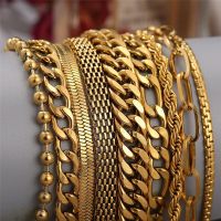 9 Styles Stainless Steel Bracelet for Men Women Gold/Silver Color Fashion Cuban Link Adjustable Bracelet for Gifts