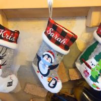 Personalized Custom Holiday Family Christmas Stocking Embroidered Name Merry Christmas Gifts Home Decoration Socks Supply Socks Tights