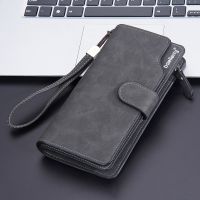 Baellerry Men Wallets Long Clutch Purse Quality Card Holder Male Purse Zipper Large Capacity Phone Bag Leather Wallet For Men