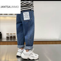 Boys Baggy Jeans Casual Pocket Boys Pants Wide Leg Jeans Elastic Waist 2022 New Jeans Trousers Solid Boys Jeans