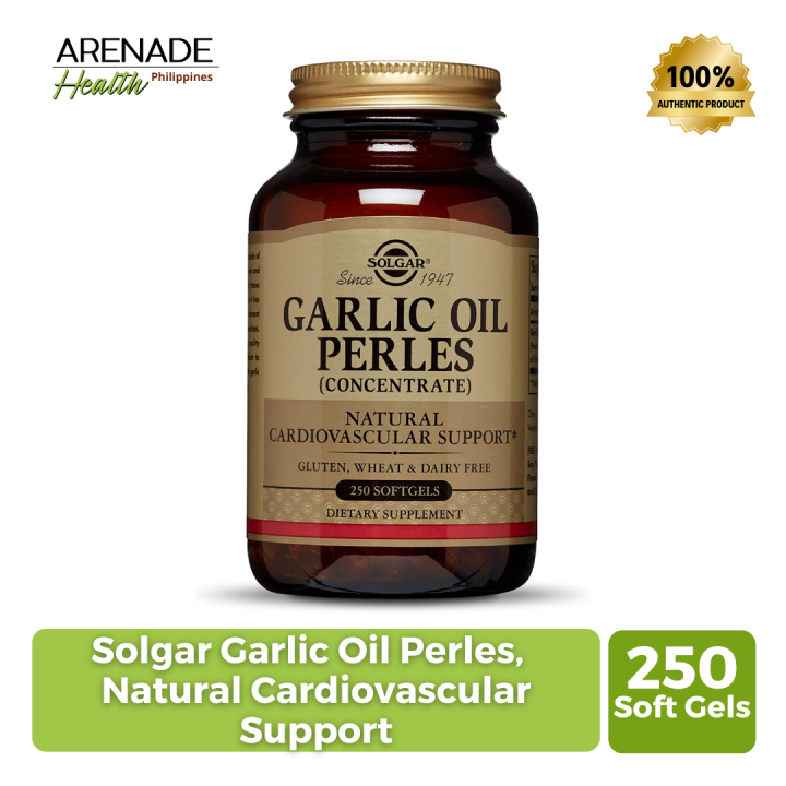 Solgar Garlic Oil Perles, Natural Cardiovascular Support 250 Soft Gels