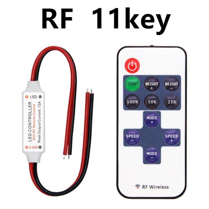 worth-buy-11ปุ่มควบคุม-rf-สวิตช์หรี่ไฟ-dc5v-ระยะไกล24v-แถบไฟ-led-สำหรับ5050-2835แถบไฟ-led-เดี่ยวสีแอลอีดี