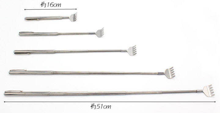 แพคละ-3-ชิ้น-ไม้เกาหลัง-ปรับสั้น-ยาว-ยืดหดได้-สแตนเลส-ขนาดพกพา-มีที่หนีบกระเป๋า-เกรดพรีเมี่ยม