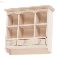 Fre 1/12ตู้เสื้อผ้าขนาดเล็กแขวนตู้ชั้นวางของรุ่น dollhouse Furniture Decor