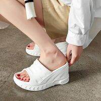 Womens 9cm Increased Wedges Slippers 2023 Breathable Platform Slides Shoes for on Female Sandals