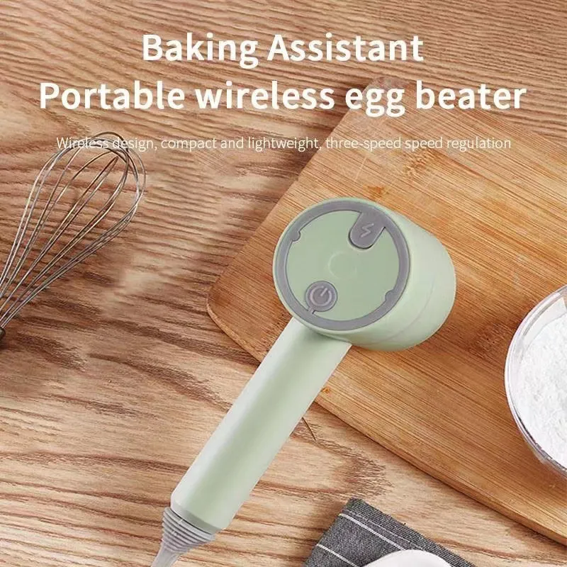 Cordless Electric Hand Mixer - Rechargeable Handheld Egg Beater for Baking  at Home - Lightweight and Portable