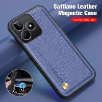 Realme C 53เคสโทรศัพท์สำหรับ Realme C55 C55NFC ของ NFC ฝาครอบเคสนิ่มหนังลายขวางหรูหราพื้นผิวด้านเลนส์กล้องถ่ายรูปป้องกันการกระแทกเคสฝาหลัง