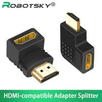 HDMI-compatible Adapter Splitter Male To Female 90 270 Degree Right Left Converter Extender For PS4 HDTV Laptop Monitor Adapter Adapters