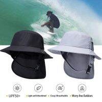 หมวกผู้หญิง,หมวก Surf น้ำหนักเบา Topi Bucket มีฝาปิดคอขอบใหญ่สายรัดคางชาวประมงสำหรับพายเรือคายัคชายหาดโต้คลื่นตกปลากลางแจ้ง