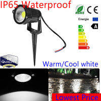 IP65กลางแจ้งโคมไฟ LED 3W COB สำหรับไฟสนามสนามหญ้าทางเดินไฟสวนฟลัทไลท์ลานระเบียงโคมไฟสปอตไลท์พร้อมเข็มกันน้ำสีขาวนวล/อบอุ่นสีขาว AC12V/220V ไฟตกแต่งภูมิทัศน์สนามหญ้าตกแต่งภายนอกโคมไฟตั้งพื้นไฟปาร์ตี้