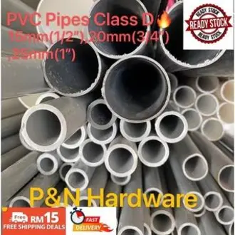 1 METER) 15MM/20MM/25MM GREY PVC PIPE / PAIP AIR PVC (CLASS 6) - Aurous  Hardware Online Store