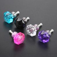 ○✥✿ 24mm Elegant Diamond Crystal Cabinet Door Knob Drawer Cupboard Wardrobe Pull Handle Transparent Furniture Mini Knobs and Handles