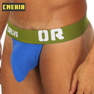 (1 Pieces) Solid Ice Silk Sexy Men Underwear Thong Mens Jockstrap New Arrival Thongs And G strings Lingeries CMENIN Comfortable Splice Innerwear OR149