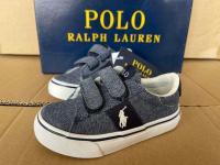 Ralphˉ Laurenˉ 2022 handsome navy denim Velcro buckle shoes comfortable and versatile shoes for boys and girls