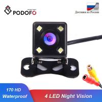 Podofo กล้องมองหลังรถยนต์,กล้องมองหลังสำหรับจอดรถ Led 4ดวงมุมกว้าง170องศากันน้ำได้ภาพสี Hd กล้องติดรถยนต์-