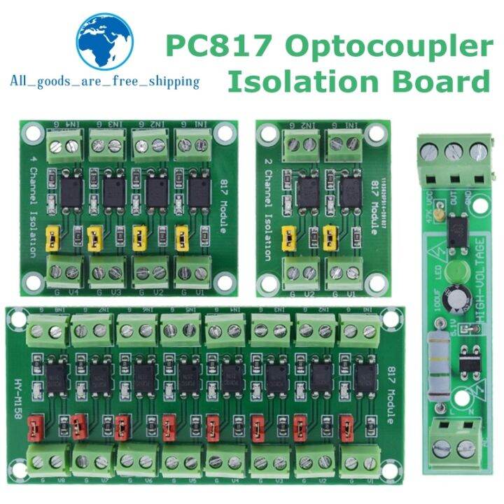 PC817 1 2 4 8 Channel Optocoupler Isolation Board Voltage Converter ...