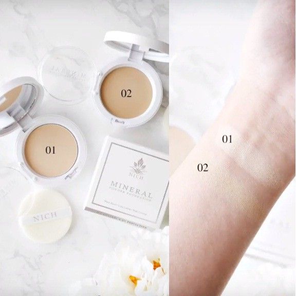 แท้-ถูก-แป้งนิช-มิเนรัล-พาวเดอร์-ฟาวเดชั่น-nich-mineral-powder-foundation-นิช