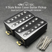 II สไตล์ทองเหลืองฝาครอบกีตาร์ไฟฟ้า Pickup Coil Splitting Pickup Humbucker Dual Coill Pickup N7.5KB15K เอาต์พุตสีดำ