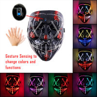 Luminous Led Purge ฮาโลวีนคอสเพลย์เครื่องแต่งกายไนท์คลับ Masquerade Party Neon เปลี่ยนสีหน้ากาก Carnival เรืองแสง Masque