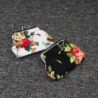 DDCCGGFASHION rose canvas mini coin purse female fabric coin purse Republic of China style small purse