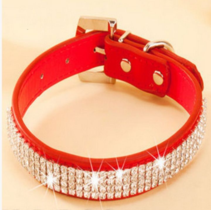 bling-rhinestone-dog-collars-pet-pu-leather-crystal-diamond-puppy-pet-collar-pink-red-collars-and-leashes-for-dog-accessories-leashes