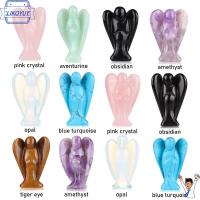 YTYZ515570 Carved Craft Amethyst Opal Quartz Gemstone Lucky Charm Guardian Angel Figurines Natural Crystal Statue Reiki Chakra Healing Stone