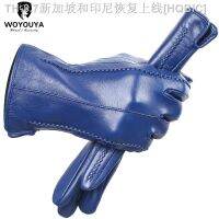 【hot】♝  leather gloveshigh-end womenGenuine Leather winter glovesKeep warm womens gloves-2226