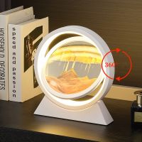 Creative Quicksand Table Lamp Moving Sand Art Picture LED Light 3D Hourglass Deep Sea Sandscape Bedside Lamp for Home Decor Gift