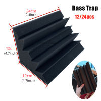 1224Pcs 12x12x24cm Bass Trap Acoustic Wall Foam Black Soundproofing Insulation Foam Panel Studio Corner Foam