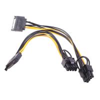 AINETTE สำหรับกราฟิกการ์ด DIY 15pin SATA 15-Pin ถึง8 Pin 15pin SATA ตัวผู้ไปยัง8pin(6 + 2) PCI-E สายเคเบิ้ล SATA สายกราฟฟิกการ์ดสายไฟสายตัวแยกสายเคเบิลสายอะแดปเตอร์ SATA