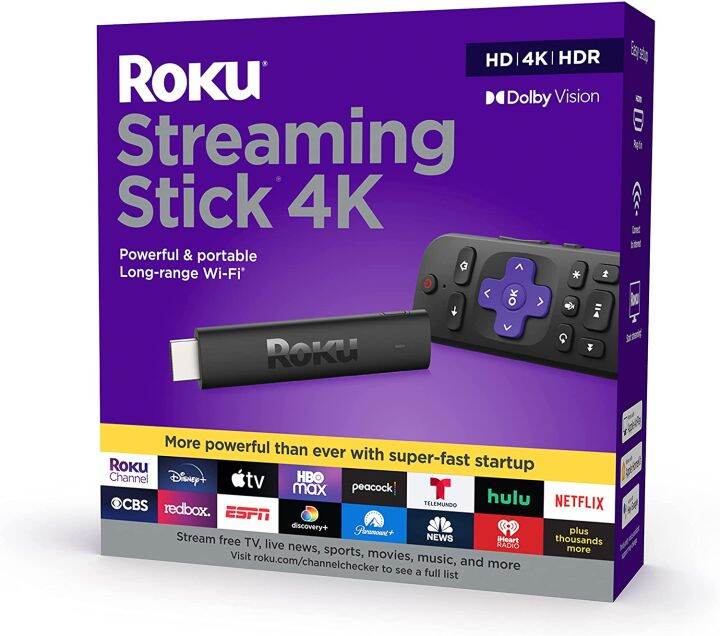 Thiết bị phát truyền hình Roku Streaming Stick 4K/HDR/Dolby Vision 2021  with Roku Voice Remote and TV Control (nhiều phiên bản) 