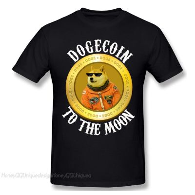 Doge Dogecoin Bitcoin Currency 2021 New Arrival TShirt Cool Mens Moon Astronaut Meme Crypto Doggy Crewneck Cotton Men Shirt IXV1 COD