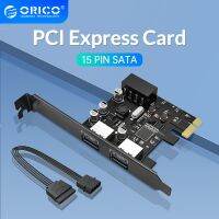 ORICO PCI Express การ์ดขยาย USB 3.0 PCI 2พอร์ต15พิน SATA ไปยังพอร์ต4พินใหญ่ความเร็ว5 Gbps สำหรับส่วนประกอบคอมพิวเตอร์