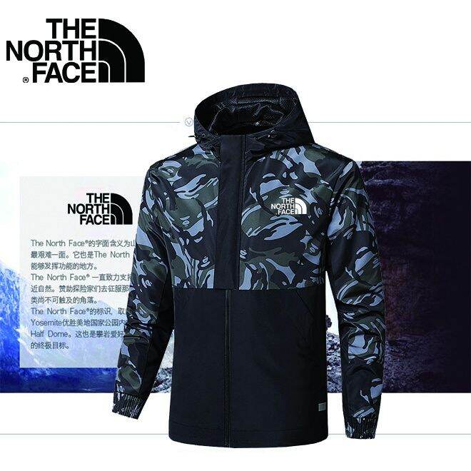 ส่งของ-the-north-face-เสื้อแจ็กเก็ต-กันลม-ลําลอง-มีฮู้ด-ลายพราง-กันน้ํา-คุณภาพสูง-แฟชั่นสําหรับผู้ชาย