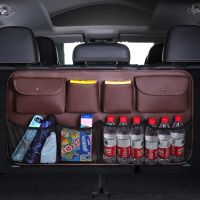 hotx 【cw】 Leather Car Storage Large Capacity Net Organizer Rear Back Stowing Tidying