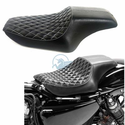 ✳รถจักรยานยนต์เดี่ยวผู้ขับขี่รถจักรยานยนต์ที่นั่งสำหรับ Harley Davidson Sportster 48 72 72 XL 883 1200 Superlow ที่กำหนดเอง XL1200 XL883 04-20
