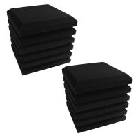 12 Pcs Studio Acoustic Foam Sound Proofing Ceiling Tile Panels Studio KTV Noise Absorption Square Foam, 25 x 25 x 5cm