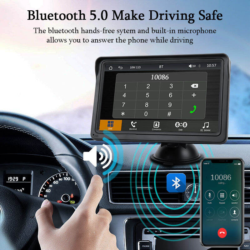 Hippcron 7inch Car Radio Multimedia Video Player Wireless Carplay And