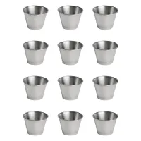 12 Pack Stainless Steel Condiment Sauce Cups,Commercial Grade Dipping Sauce Cups,Ramekin Condiment Cups Portion Cups