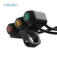 LMoDri Motorcycle Accessories Modified Aluminum Alloy Three Buttons 12V Red Waterproof Switch Headlights Spotlights Switches