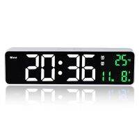 Rechargeable Digital LED Alarm Clock.Home Decoration Wall Calendar Clock with Temperature Thermometer.Sound Control Backlight