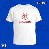 เสื้อยืด คอกลม แขนสั้น Vespa PIAGGIO LOGO  สกรีน Flex pu  ขอบสวย คมชัด ผ้า cotton 100%