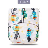 Elinfant 1Pcs Print Fralda Ecologica Coffee Fleece Inner Waterproof &amp;Breathable Pocket Cloth Diaper with diaper insert