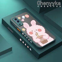 เคส Chenyyka สำหรับ VIVO Y72 5G Y52 5G Y75s 5G เคสชานมลายการ์ตูนกระต่ายใหม่กันกระแทกเคสโทรศัพท์เนื้อแข็งเคสซิลิโคนแบบนุ่มสุดสร้างสรรค์คลุมทั้งหมดเคสป้องกันเลนส์กล้อง