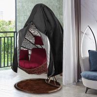 Black Patio Chair Cover Egg Swing Chair Waterproof Dust Cover Protector with Zipper Protective Case Outdoor Hanging Chair Cover